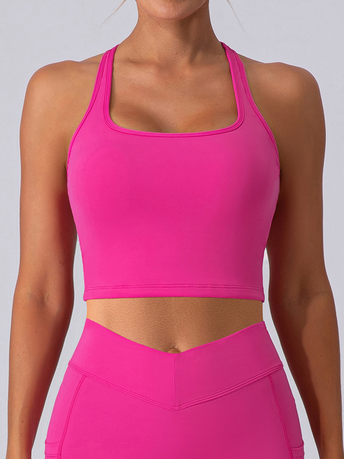 Square Neck Racerback Cropped Tank