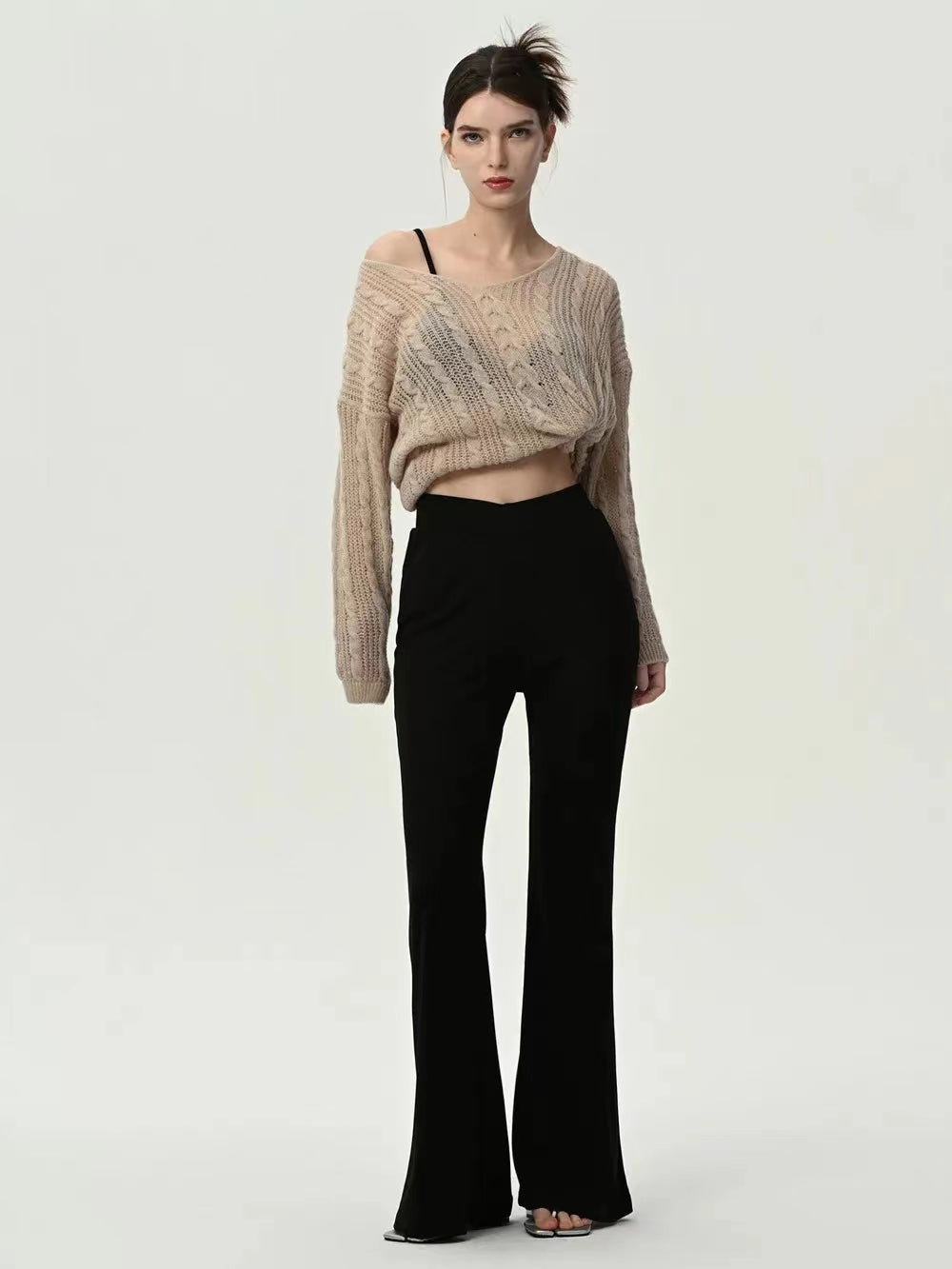 High Waist Flare Leg Pants