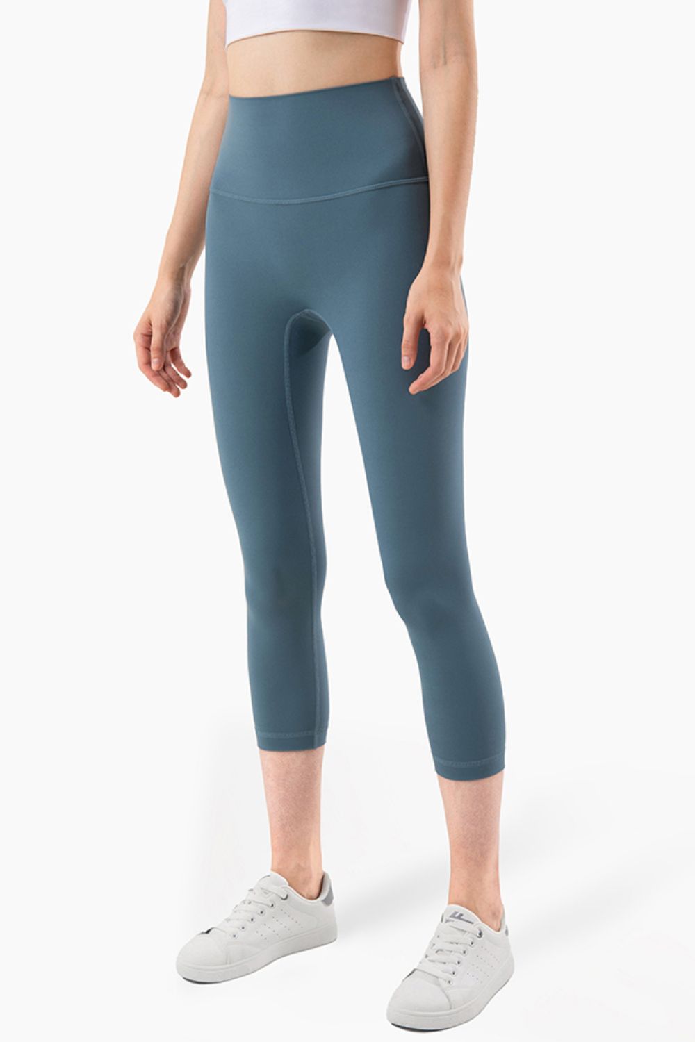 Feel Like Skin Elastic Waistband Cropped Yoga Leggings