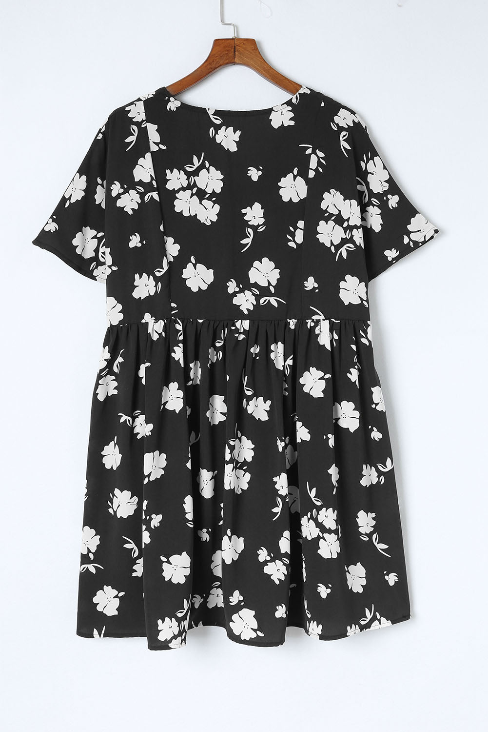 Floral V-Neck Pocket A-Line Dress