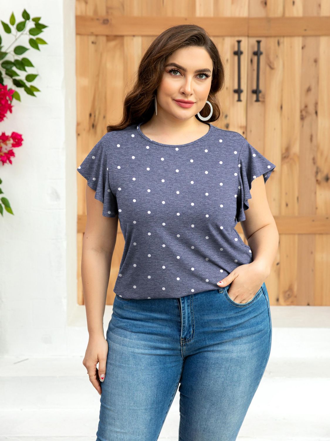 Flutter Sleeve Round Neck Tee