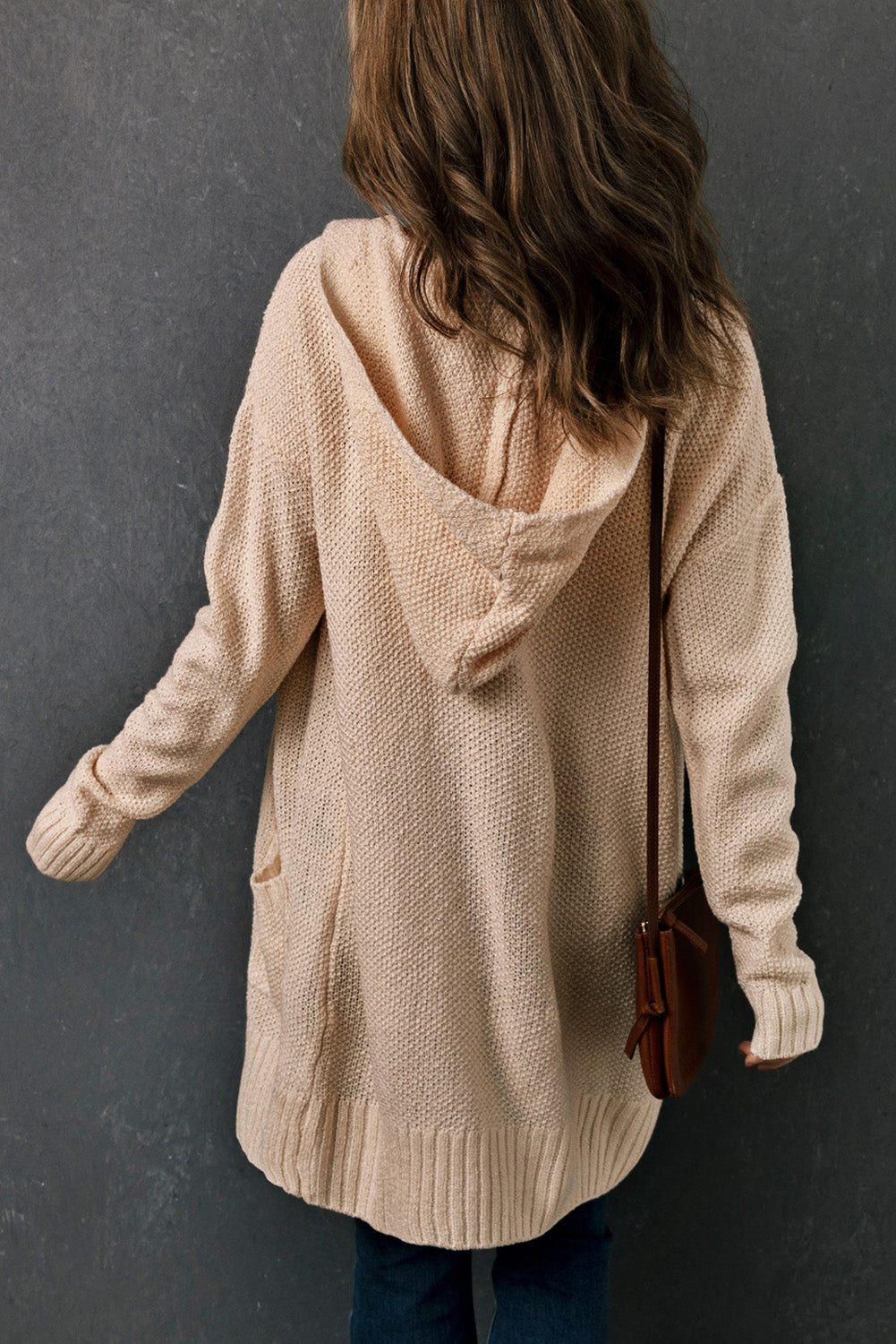 Open Front Hooded Cardigan with Pockets