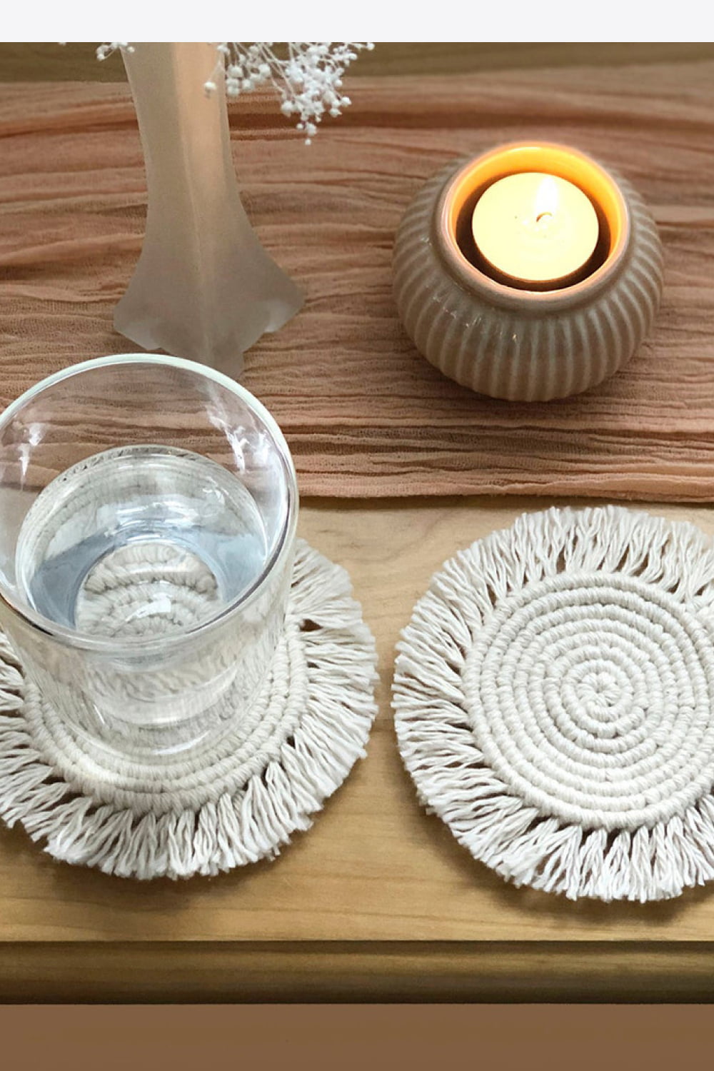 11.8" Macrame Round Cup Mat