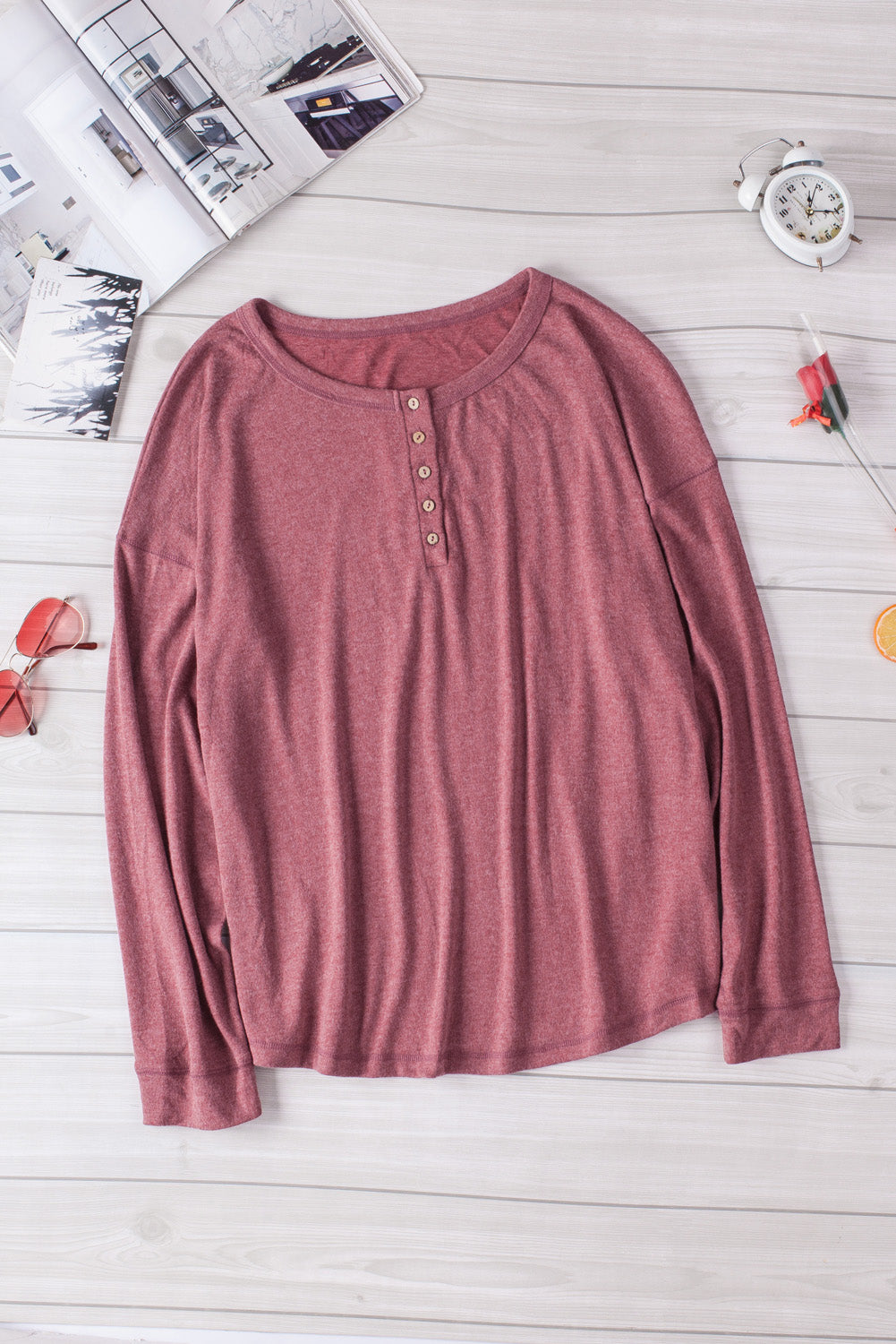 Long Sleeve Henley Top